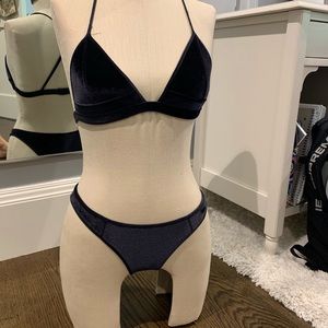 Triangl black velvet bikini